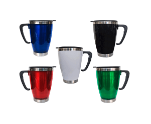MUG TÉRMICO CÓNICO ACERO INOXIDABLE PVC - M29