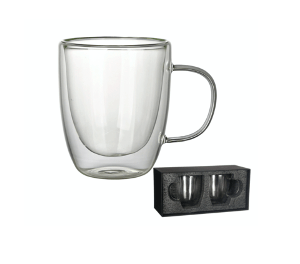SET DE 2 VASOS DE VIDRIO DOBLE PARED - M8
