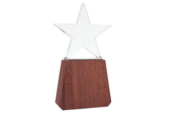 A78 Trofeo de Madera y Cristal "Lonely Star"