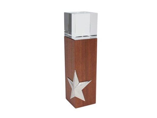 A72 Trofeo de Madera y Cristal "Silver Star"
