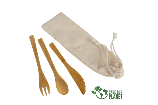 SET DE 3 CUBIERTOS DE BAMBOO - E125
